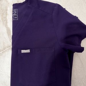 Figs Purple Catarina Scrub Top XXS
